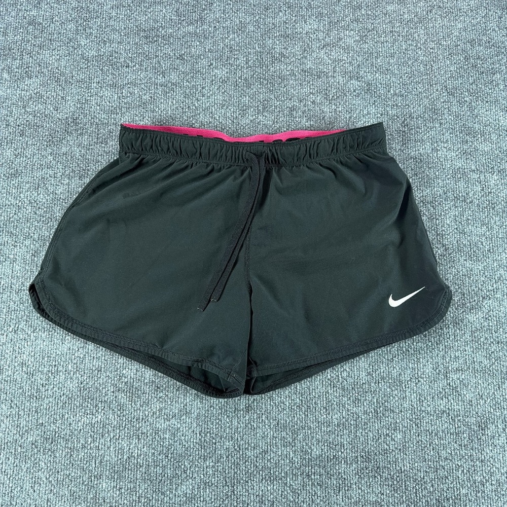 Nike Dri-FIT Running Shorts Womens Sml Black‎ Pink Athletic Gym 3in Comfy Summer